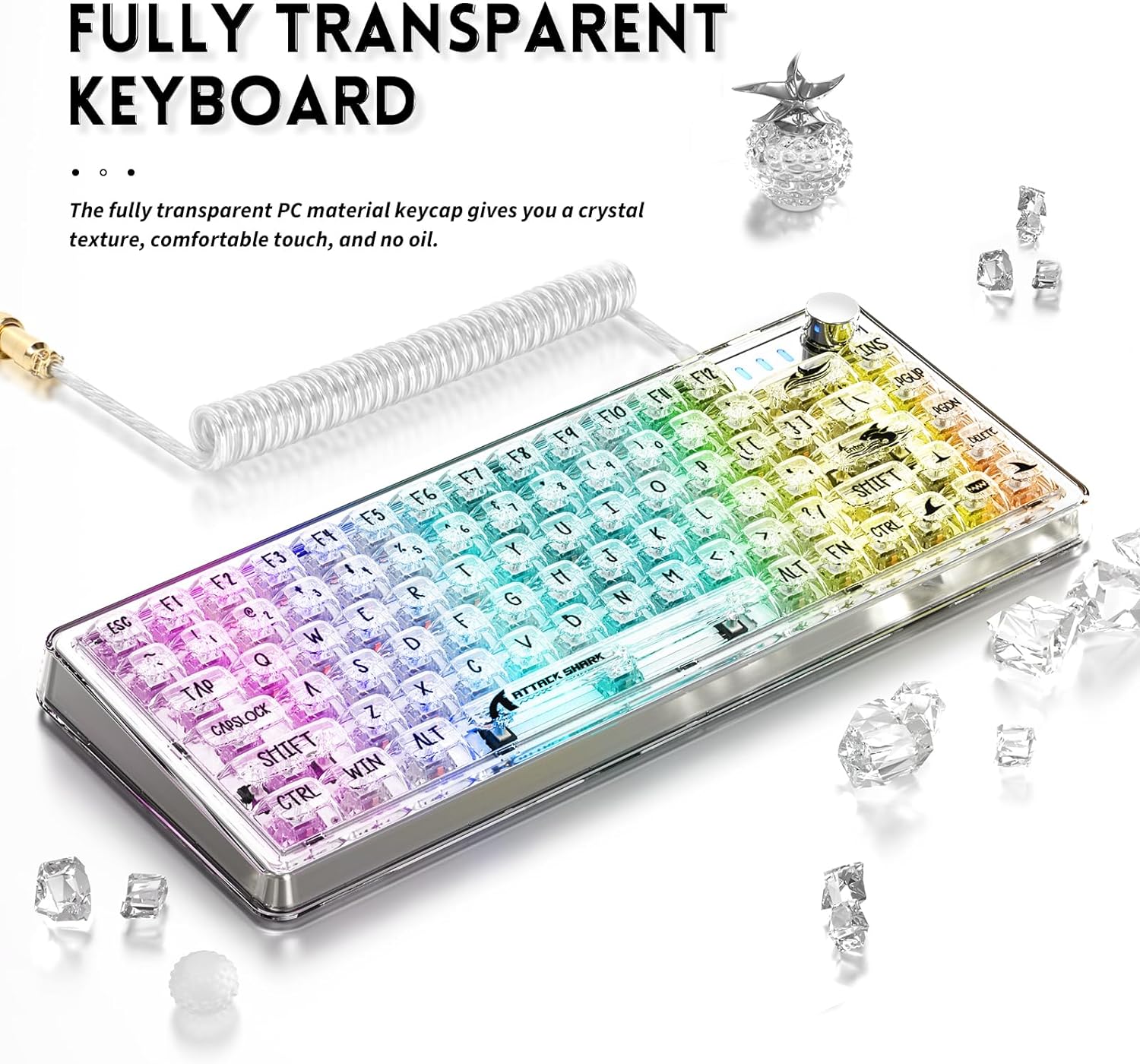 Transparente mechanische Tastatur ATTACK SHARK K75 