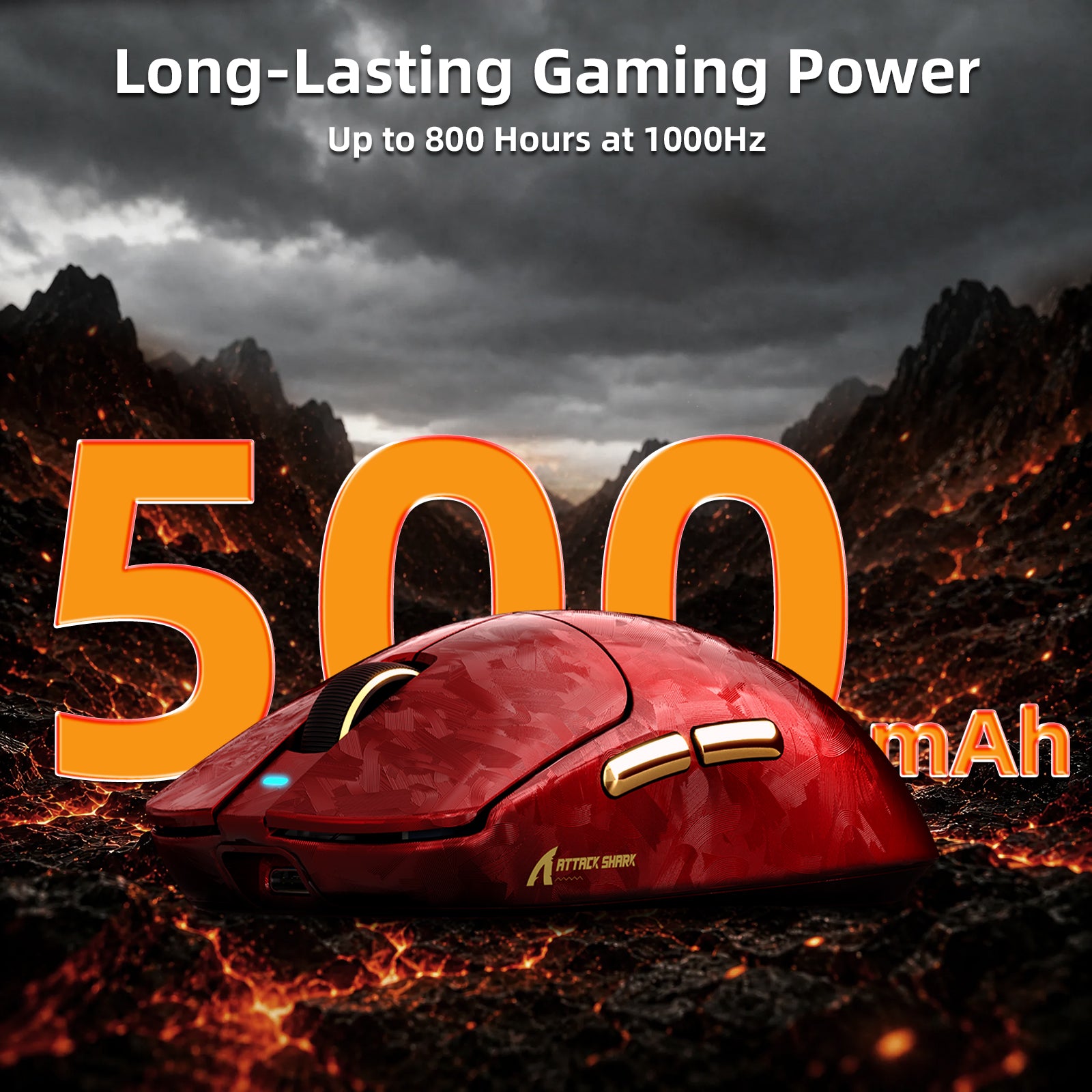 ATTACK SHARK RS3 ULTRA Carbonfaser Kabellose PAW3955MAX Gaming-Maus mit C06 Ultra LED-Kabel