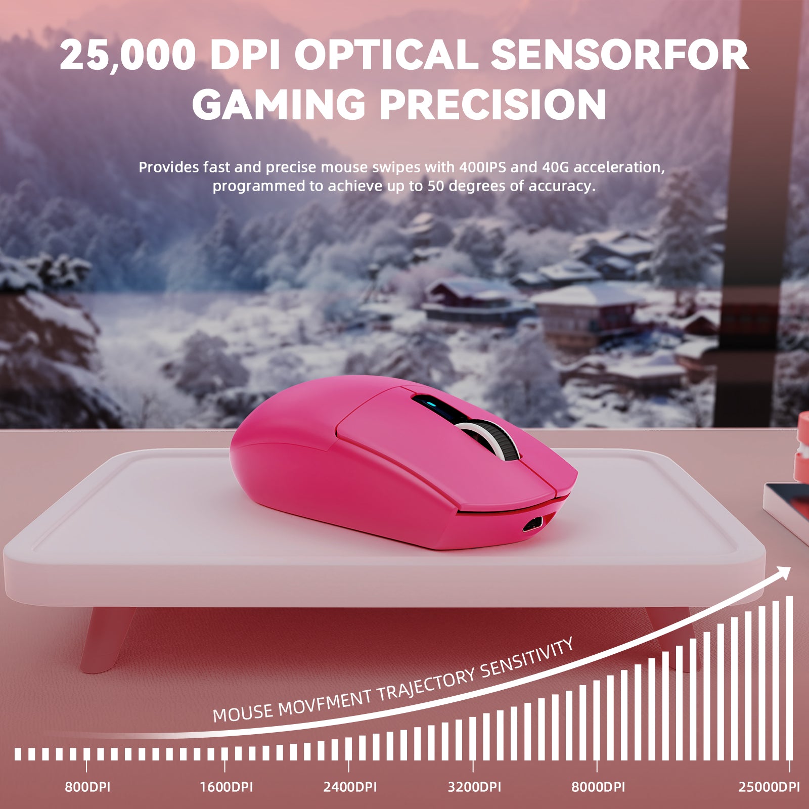 ATTACK SHARK G3PRO Kabellose Tri-Mode-Gaming-Maus mit Ladestation, 25.000 DPI, ultraleicht