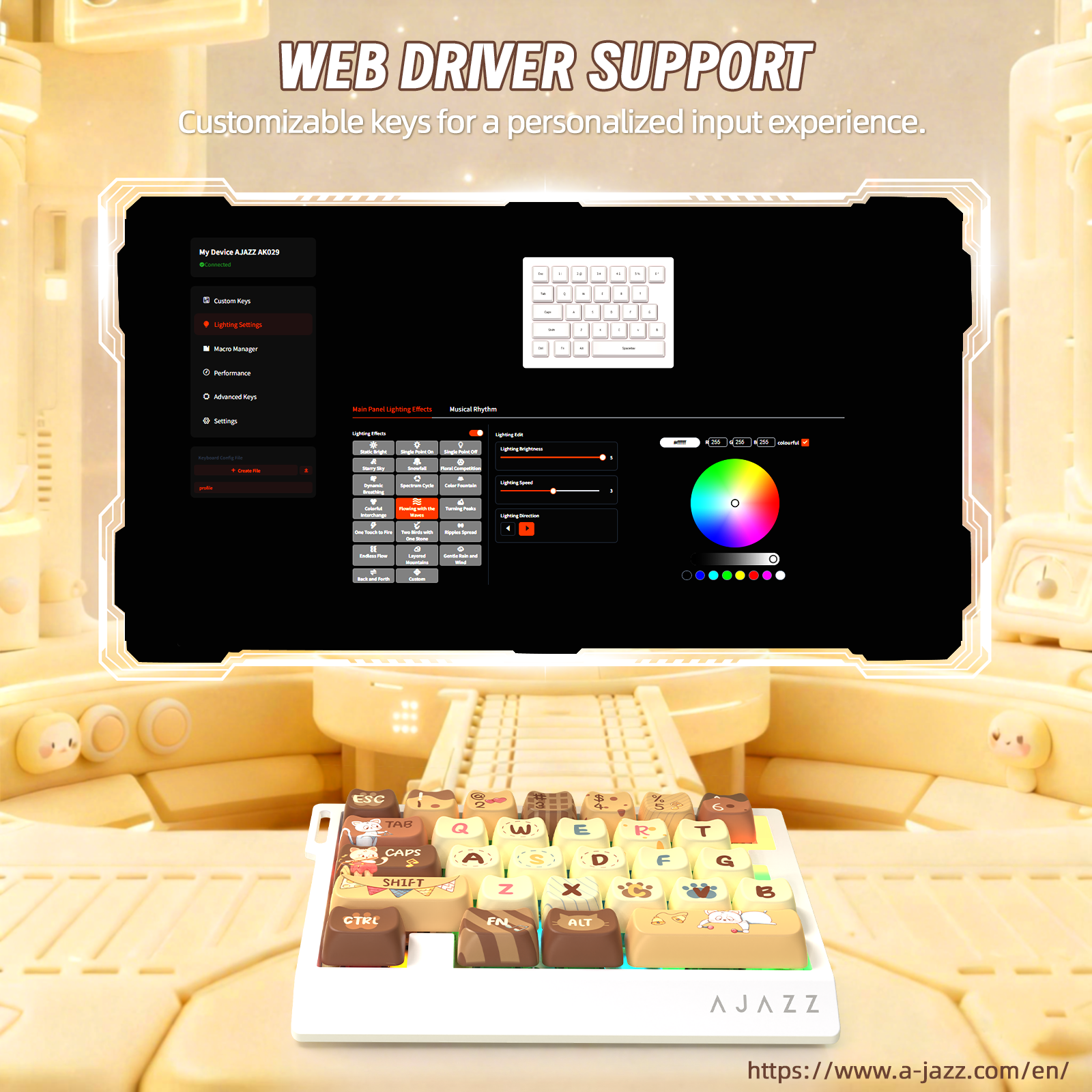 ATTACK SHARK X AJAZZ AK029 Wired One-Handed Gaming Keyboard