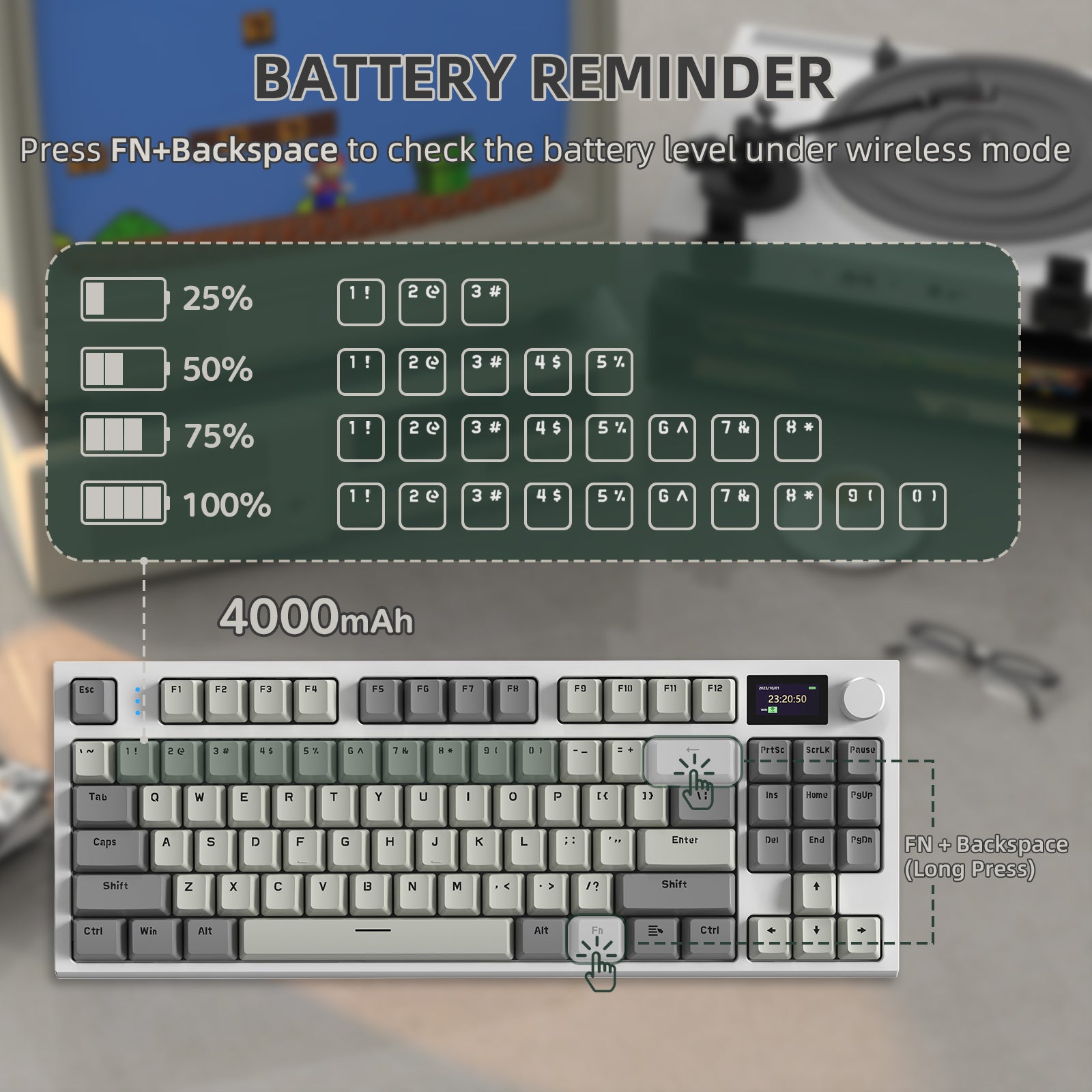 ATTACK SHARK K86 Kabellose mechanische Tastatur 