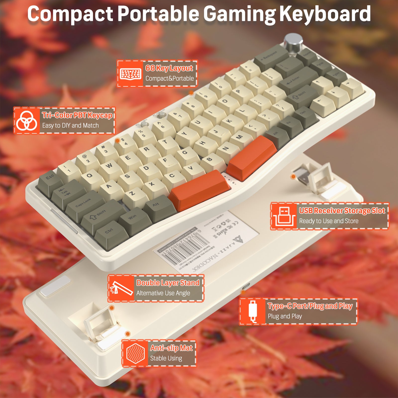 ATTACK SHARK x AJAZZ AKS068 PRO Alice Kabellose mechanische Tastatur 