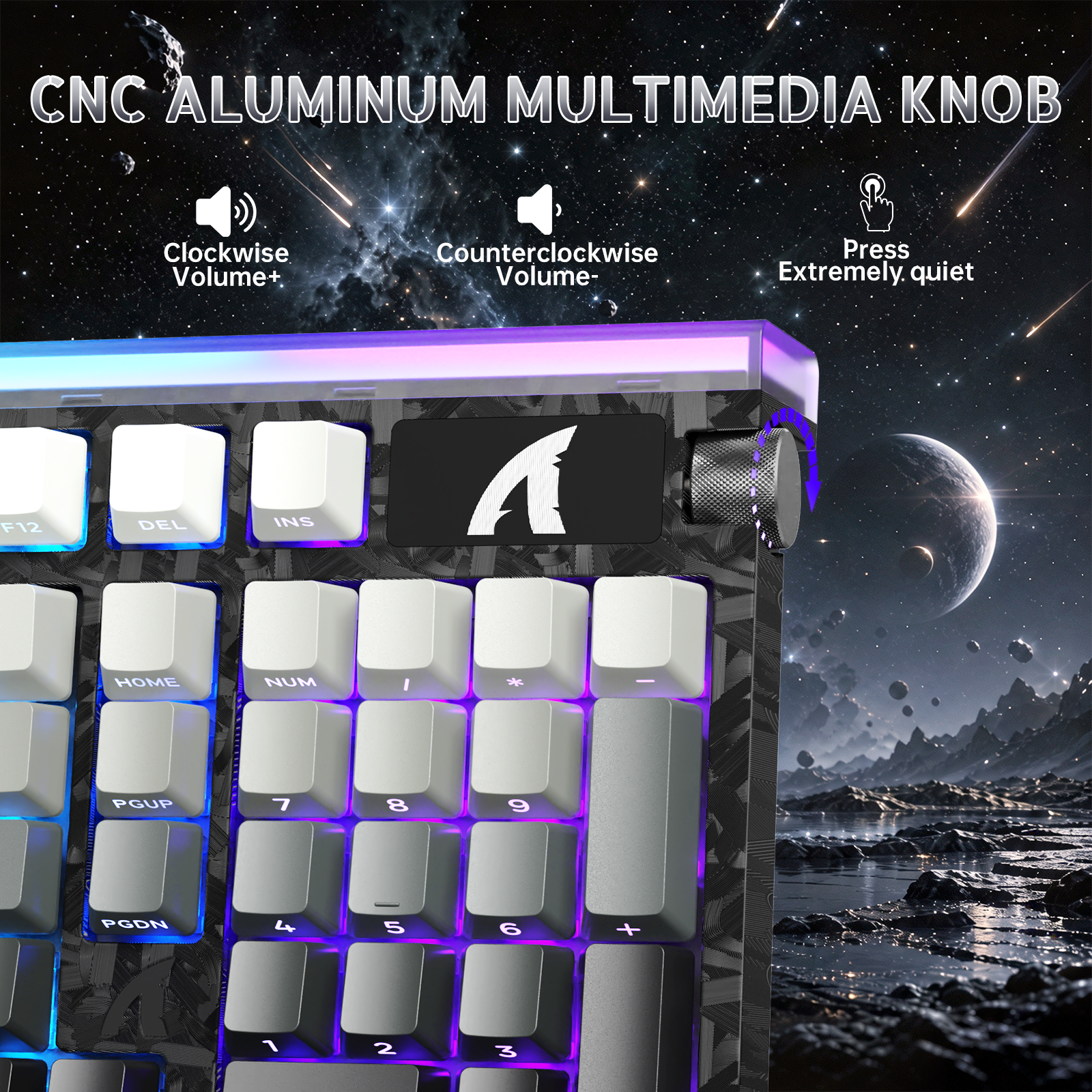 ATTACK SHARK R98 HE Carbonfaser-Kabelgebundene Tastatur mit schnellem Auslöser, magnetischem Schalter und C01 Ultra RGB Spiralkabel