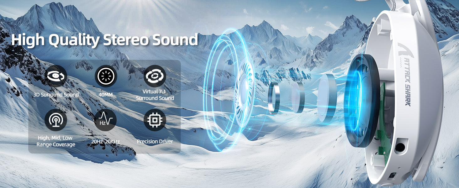 ATTACK SHARK L90 – faltbares, ultraleichtes RGB-Gaming-Headset mit drei Modi