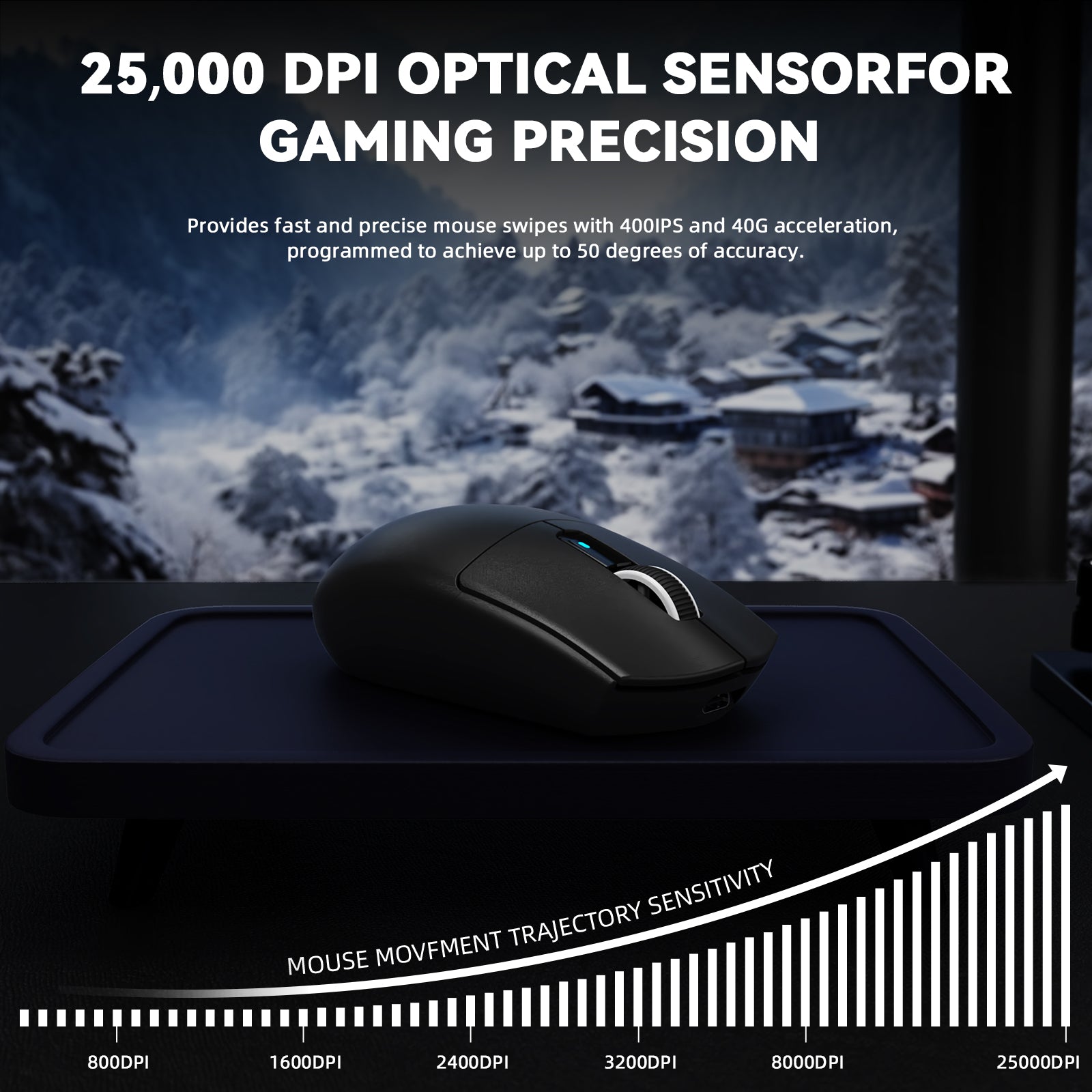 ATTACK SHARK G3PRO Kabellose Tri-Mode-Gaming-Maus mit Ladestation, 25.000 DPI, ultraleicht