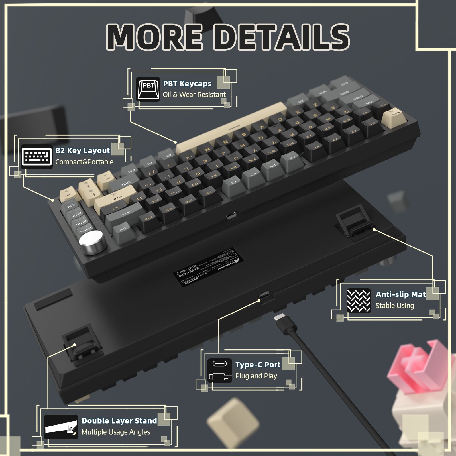 ATTACK SHARK K85 Rapid Trigger-Tastatur mit Magnetschalter 