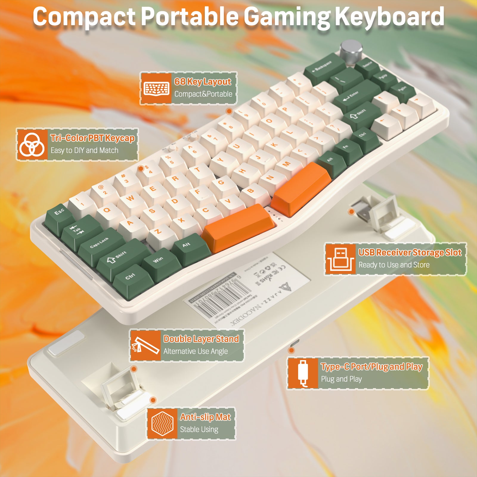 ATTACK SHARK x AJAZZ AKS068 PRO Alice Kabellose mechanische Tastatur 