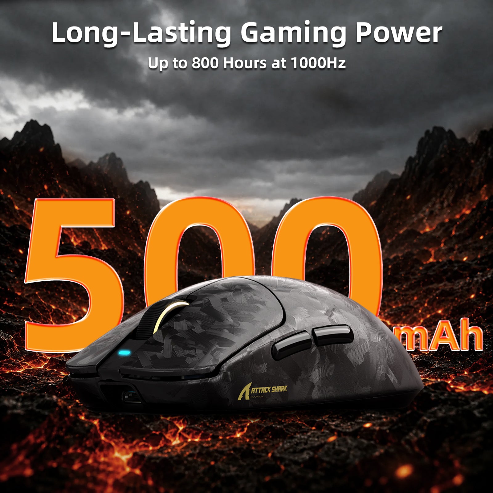 ATTACK SHARK RS3 ULTRA Carbonfaser Kabellose PAW3955MAX Gaming-Maus mit C06 Ultra LED-Kabel