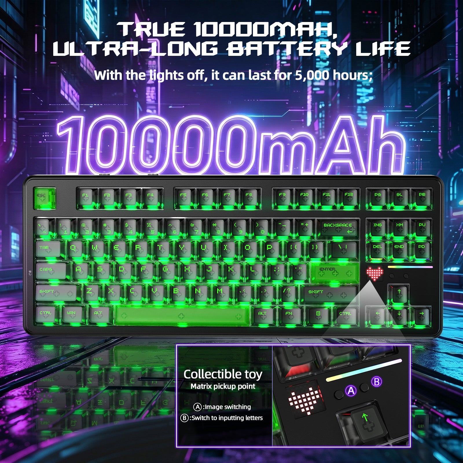 ATTACK SHARK X87 ULTRA Kabellose Gaming-Tastatur mit 8KHz-Empfänger und RGB-Spiralkabel