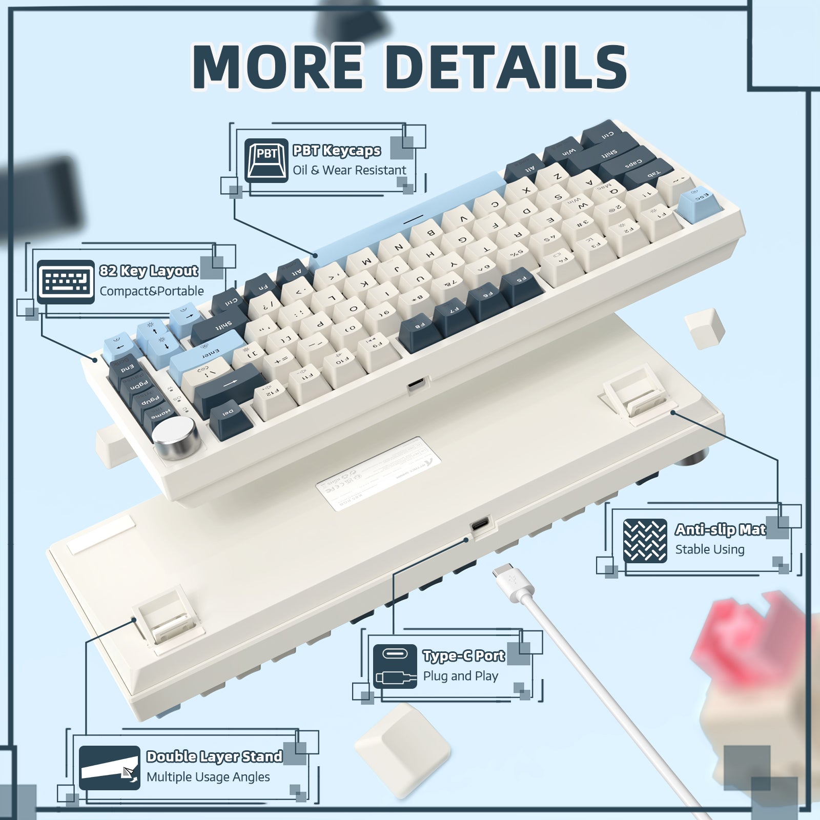 ATTACK SHARK K85 Rapid Trigger-Tastatur mit Magnetschalter 