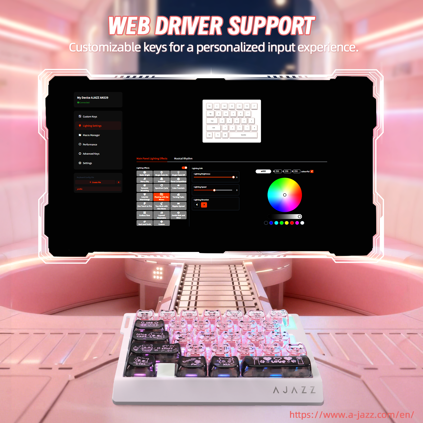 ATTACK SHARK X AJAZZ AK029 Wired One-Handed Gaming Keyboard