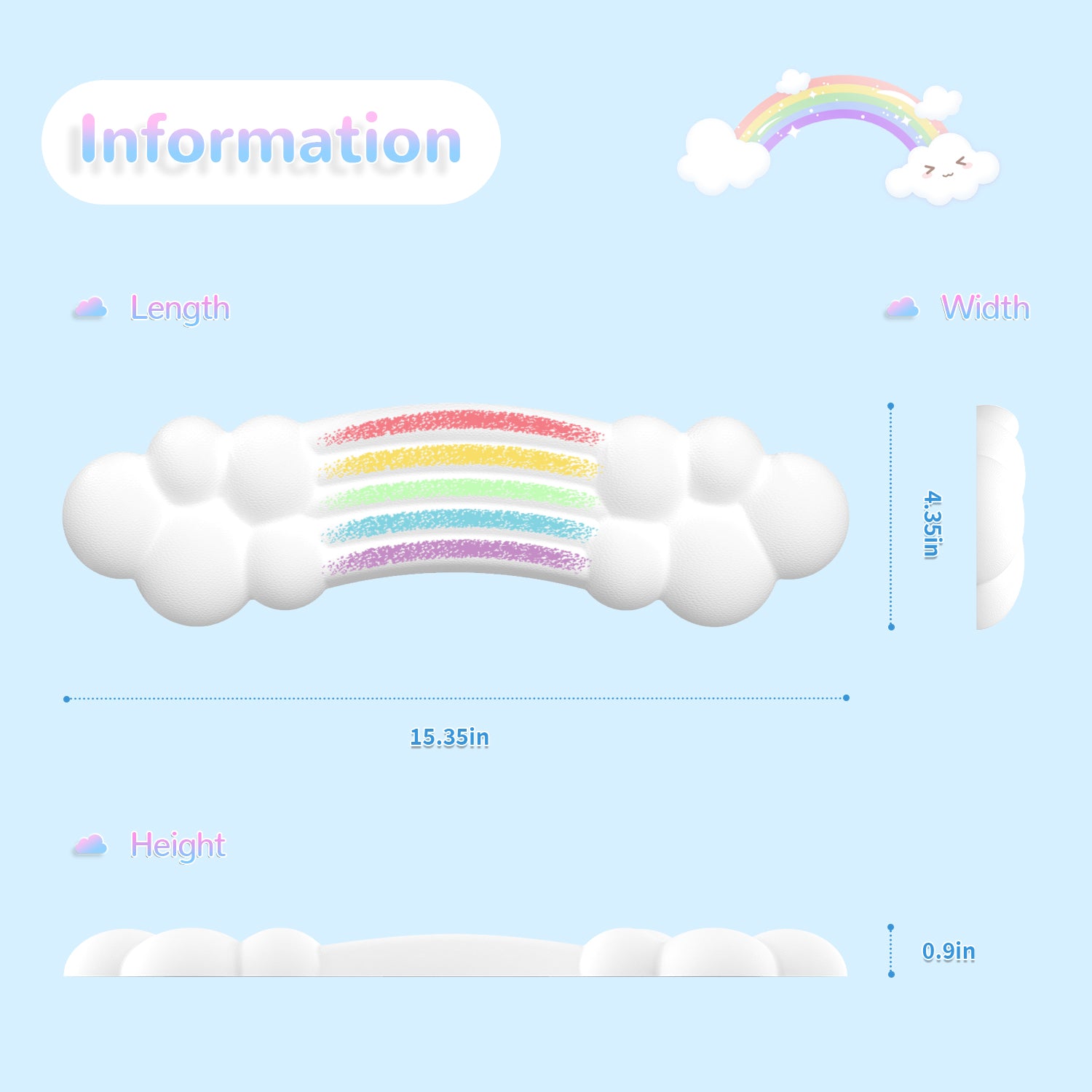 ATTACK SHARK X MAMBASNAKE Rainbow Cloud-Tastatur-Handgelenksauflage 