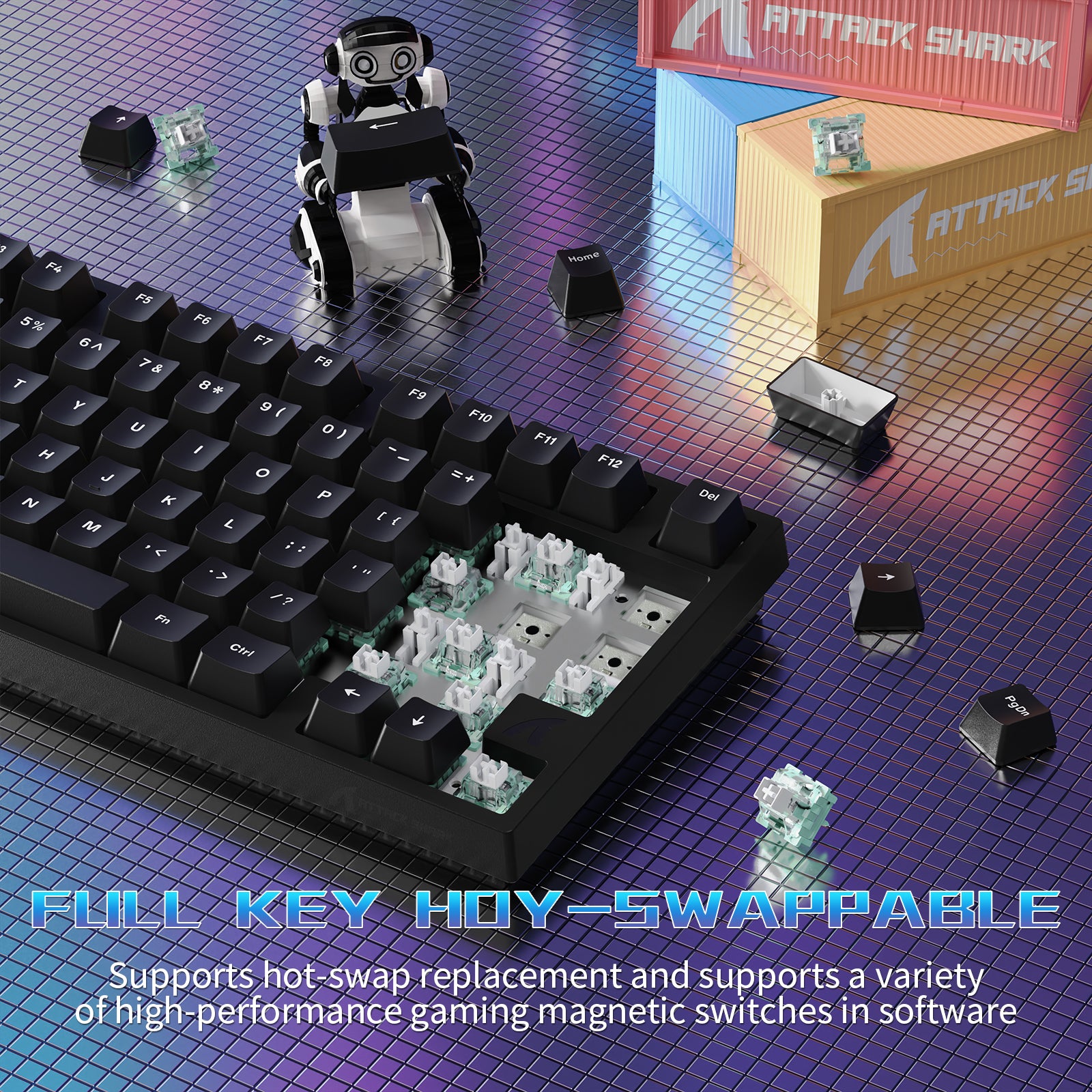 ATTACK SHARK R82 HE Kabelgebundene 75% Gaming-Tastatur mit C01ULTRA LED-Kabel