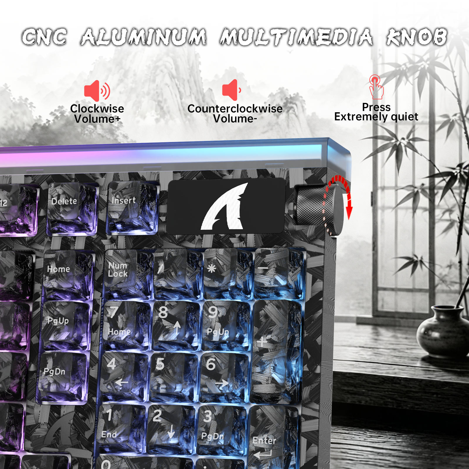 ATTACK SHARK R98 HE Carbonfaser-Kabelgebundene Tastatur mit schnellem Auslöser, magnetischem Schalter und C01 Ultra RGB Spiralkabel