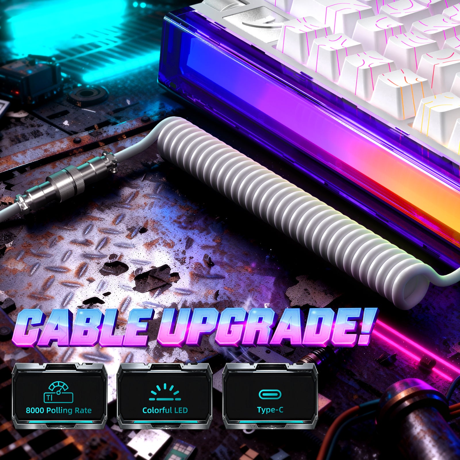 ATTACK SHARK R85 HE Rapid Trigger Keyboard with C01ULTRA LED Cable