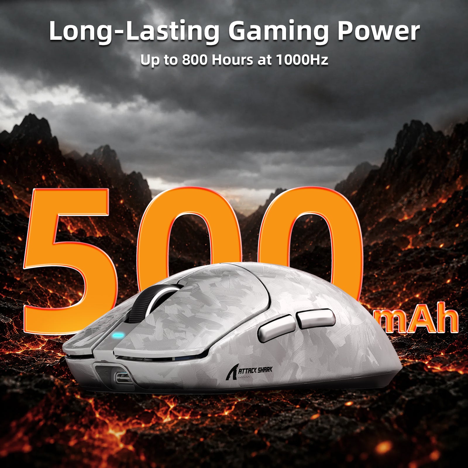 ATTACK SHARK RS3 ULTRA Carbonfaser Kabellose PAW3955MAX Gaming-Maus mit C06 Ultra LED-Kabel