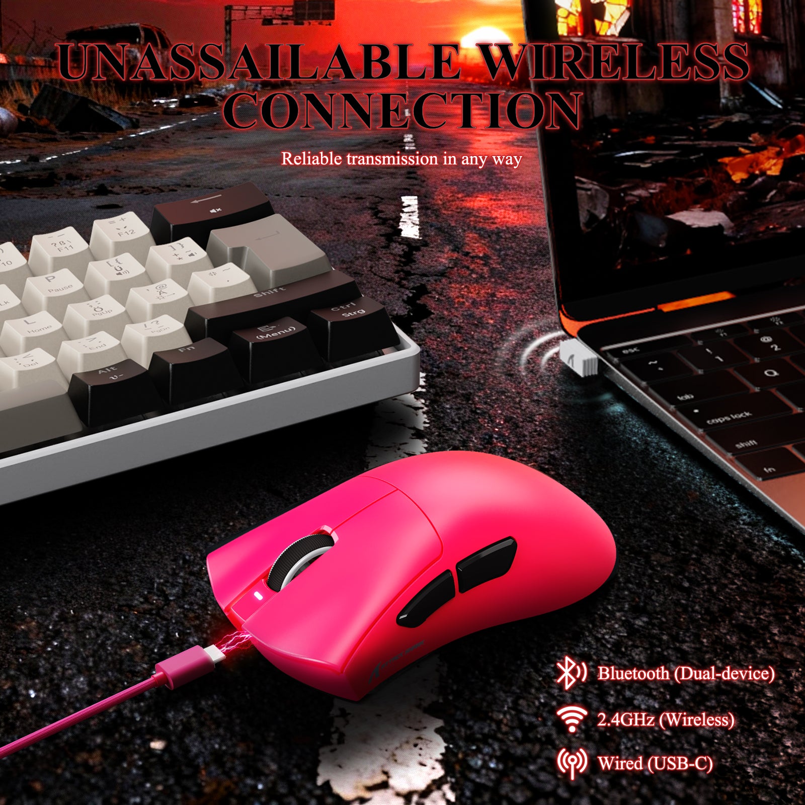 ATTACK SHARK V3PRO Ultraleichte Tri-Mode-Gaming-Maus mit Ladestation