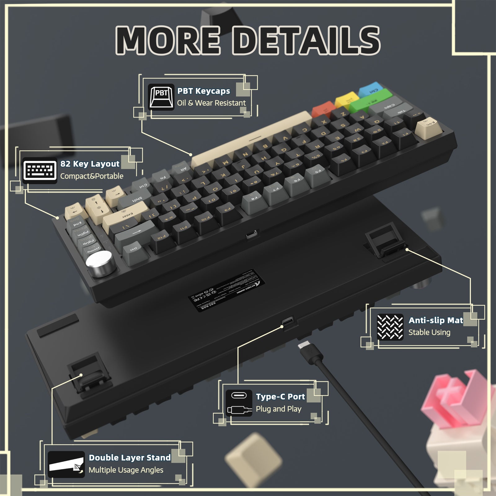 ATTACK SHARK K85 Rapid Trigger-Tastatur mit Magnetschalter 