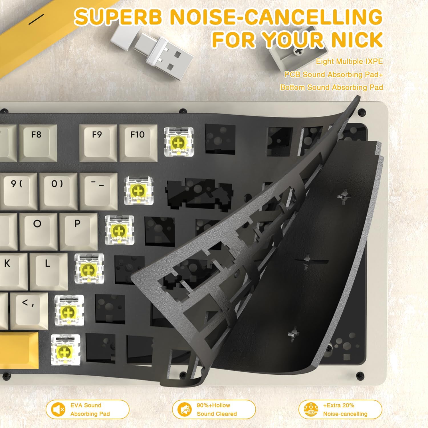 ATTACK SHARK x AJAZZ AKC087 Mehrschichtige mechanische Tastatur aus CNC-Aluminium 