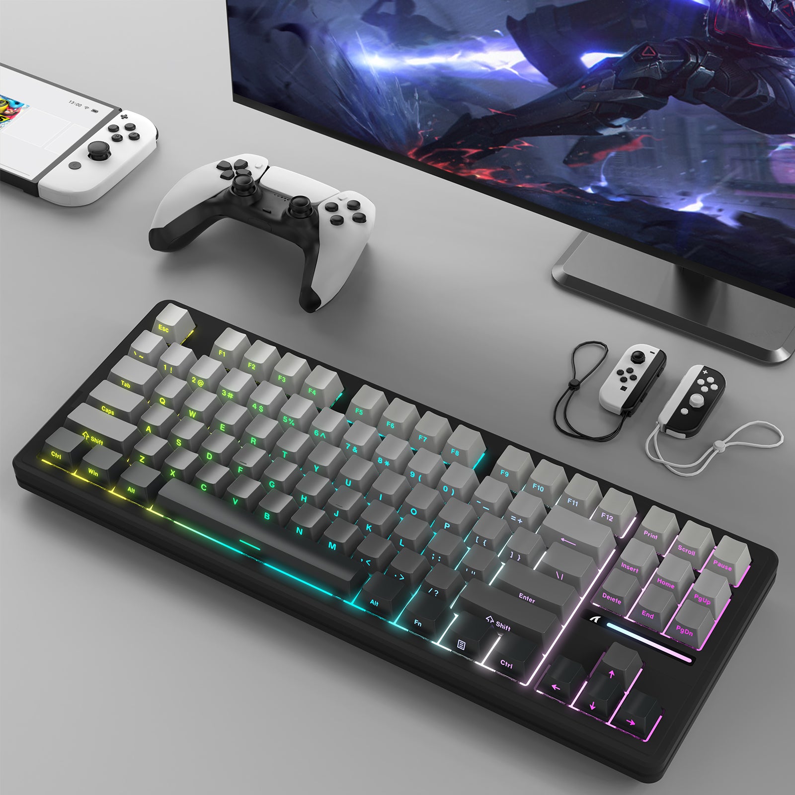 ATTACK SHARK M87PRO Kabellose mechanische Tastatur mit seitlich bedruckten PBT-Tastenkappen