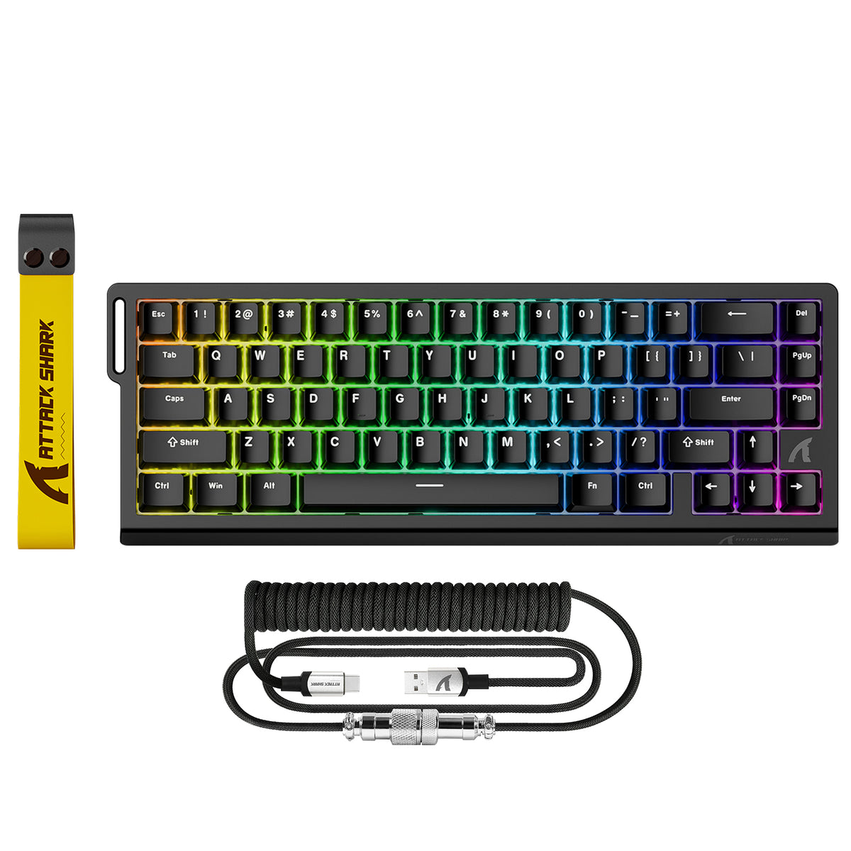 ATTACK SHARK X68 HE Rapid Trigger Tastatur Magnetischer Schalter mit C01PRO Spiralkabel
