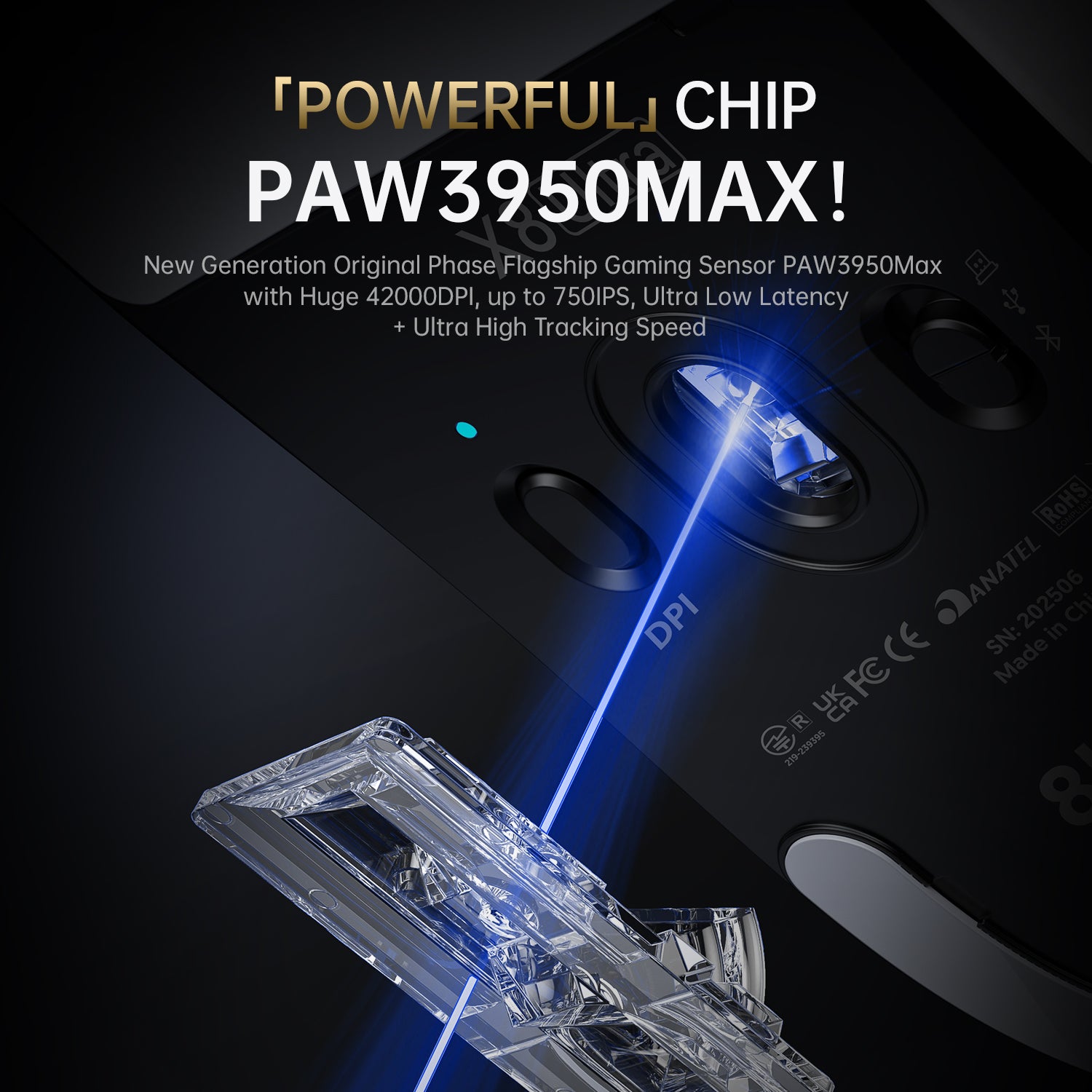ATTACK SHARK X8 Ultra Tri-Mode Kabellose Gaming-Maus mit C06 Ultra-Kabel