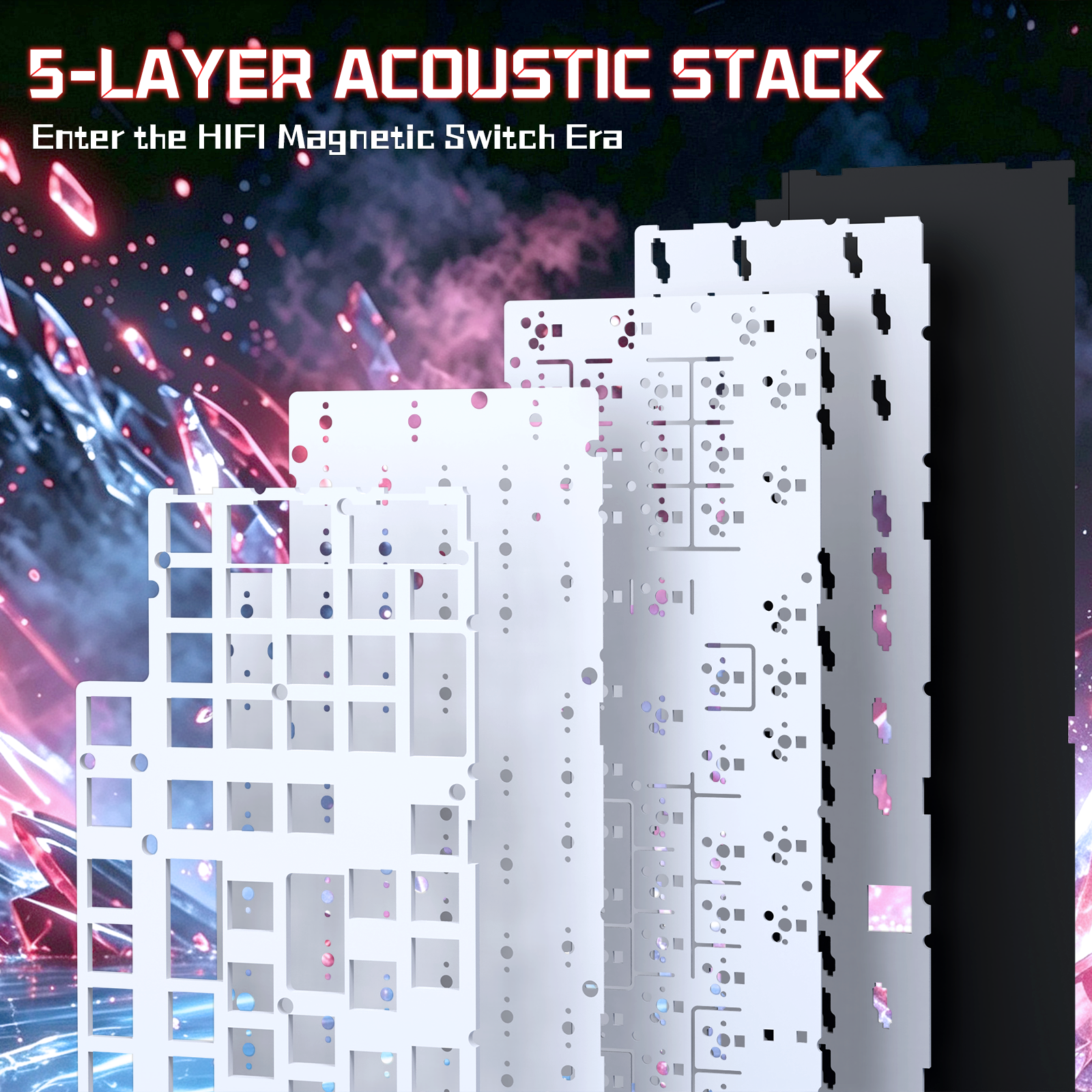 ATTACK SHARK R98 HE Carbonfaser-Kabelgebundene Tastatur mit schnellem Auslöser, magnetischem Schalter und C01 Ultra RGB Spiralkabel
