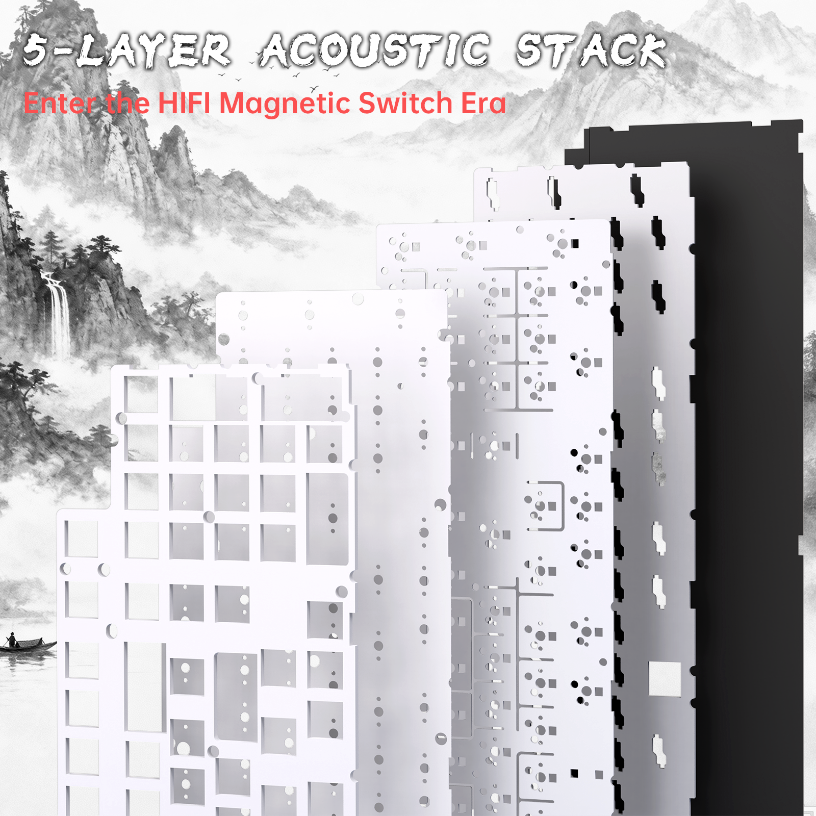 ATTACK SHARK R98 HE Carbonfaser-Kabelgebundene Tastatur mit schnellem Auslöser, magnetischem Schalter und C01 Ultra RGB Spiralkabel