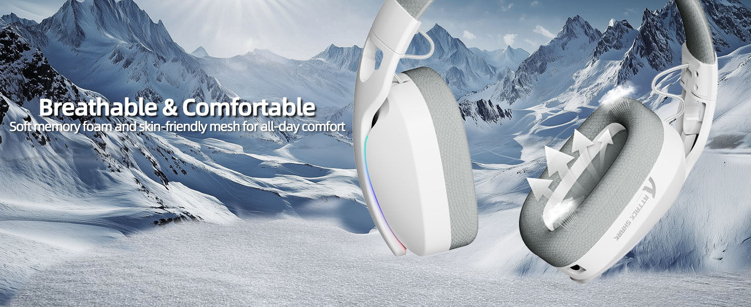 ATTACK SHARK L90 – faltbares, ultraleichtes RGB-Gaming-Headset mit drei Modi