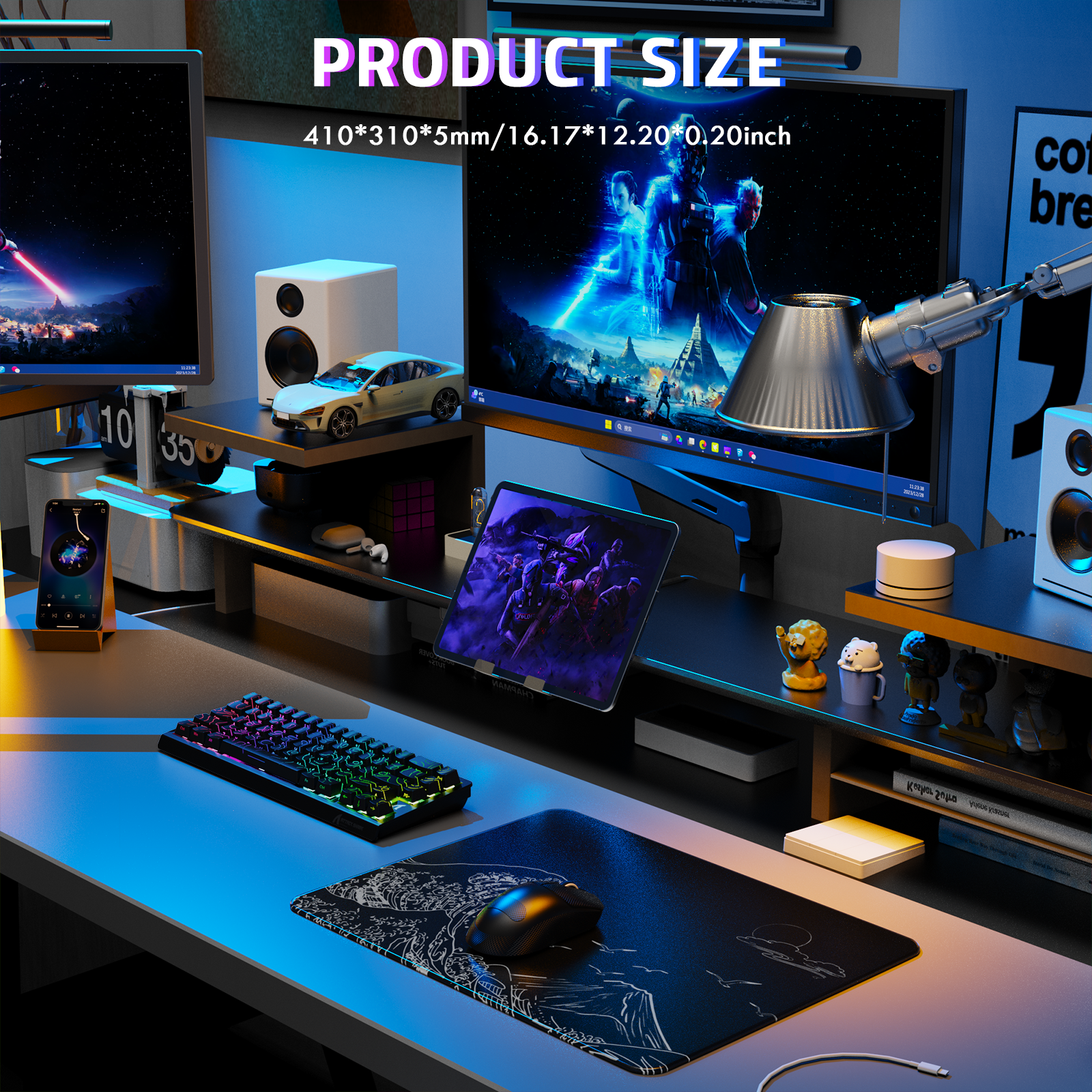 ATTACK SHARK CM05 Gehärtete Glas Gaming-Mausmatte