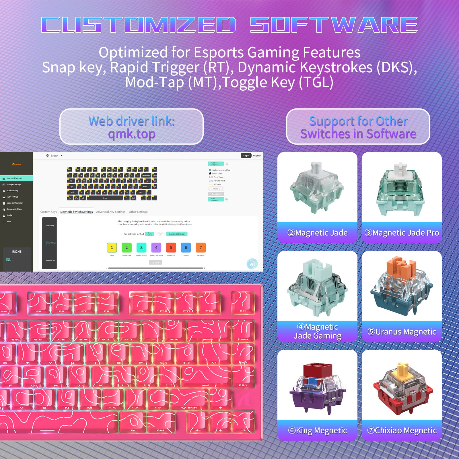 ATTACK SHARK R82 HE Kabelgebundene 75% Gaming-Tastatur mit C01ULTRA LED-Kabel