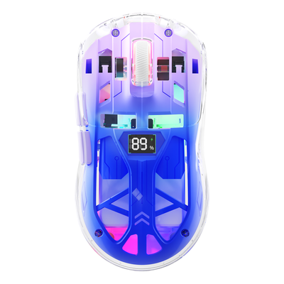 ATTACK SHARK A2 Transparente RGB Kabellose Maus mit Batteriestandsanzeige