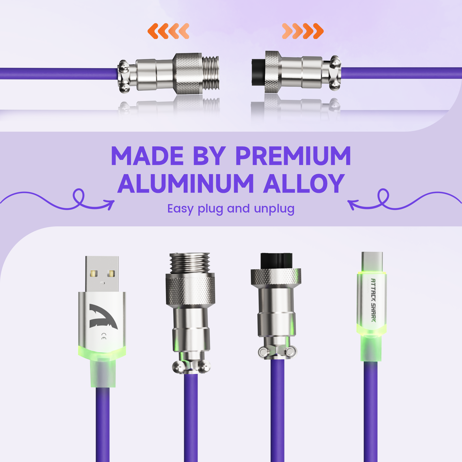 ATTACK SHARK C01Ultra Custom Aviator Cable for 8KHz Magnetic Keyboard