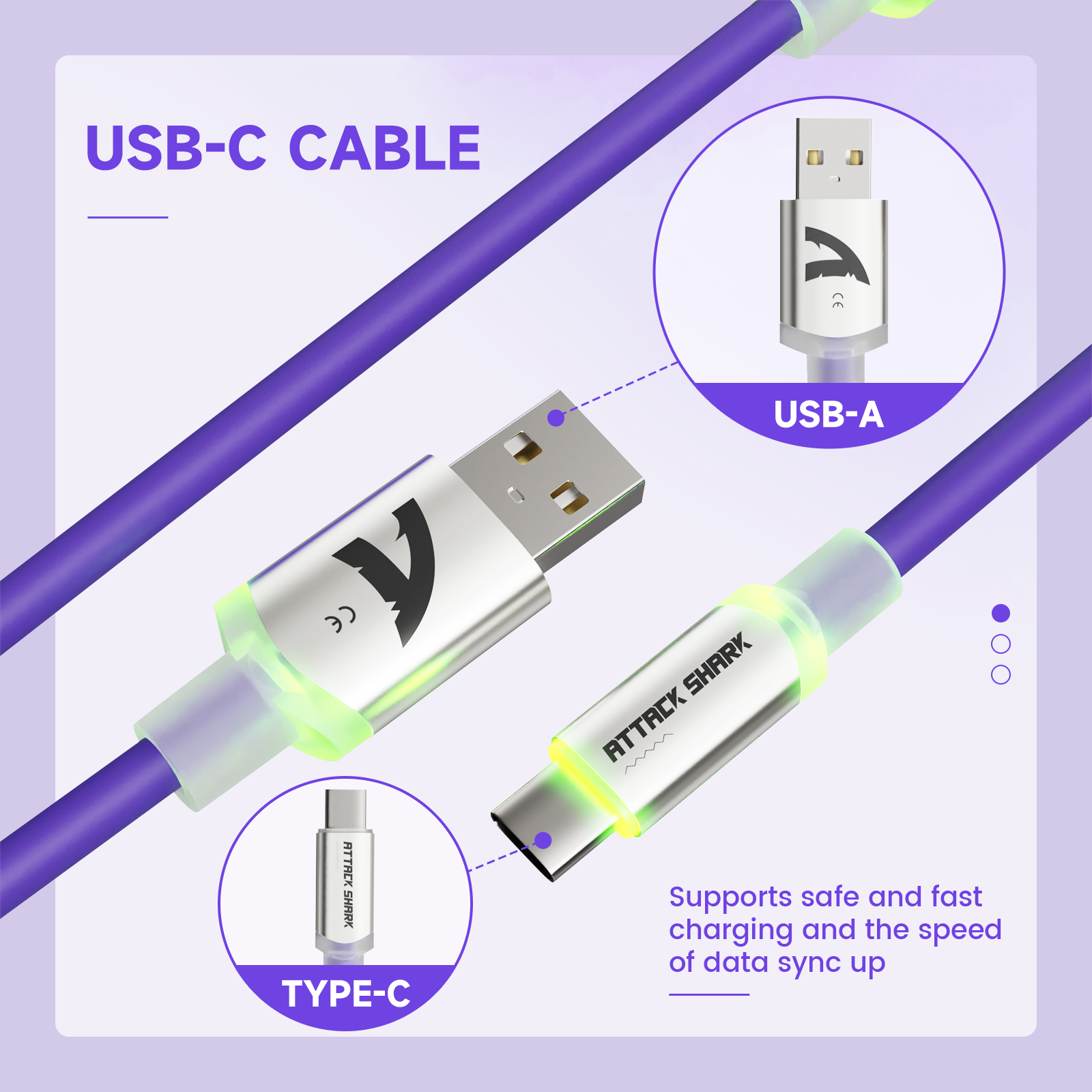 ATTACK SHARK C01Ultra Custom Aviator Cable for 8KHz Magnetic Keyboard