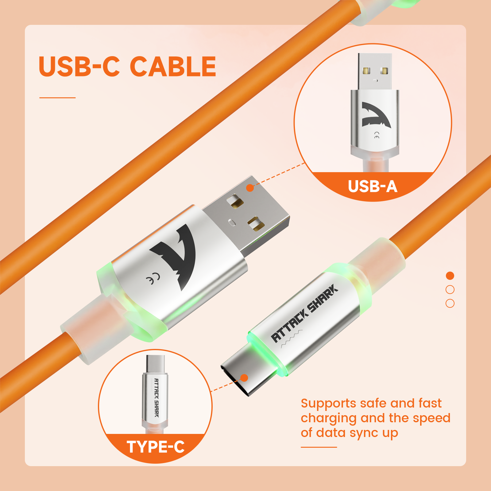 ATTACK SHARK C01Ultra Custom Aviator Cable for 8KHz Magnetic Keyboard