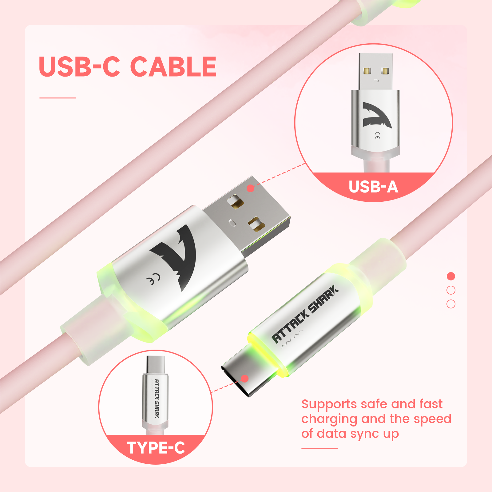 ATTACK SHARK C01Ultra Custom Aviator Cable for 8KHz Magnetic Keyboard