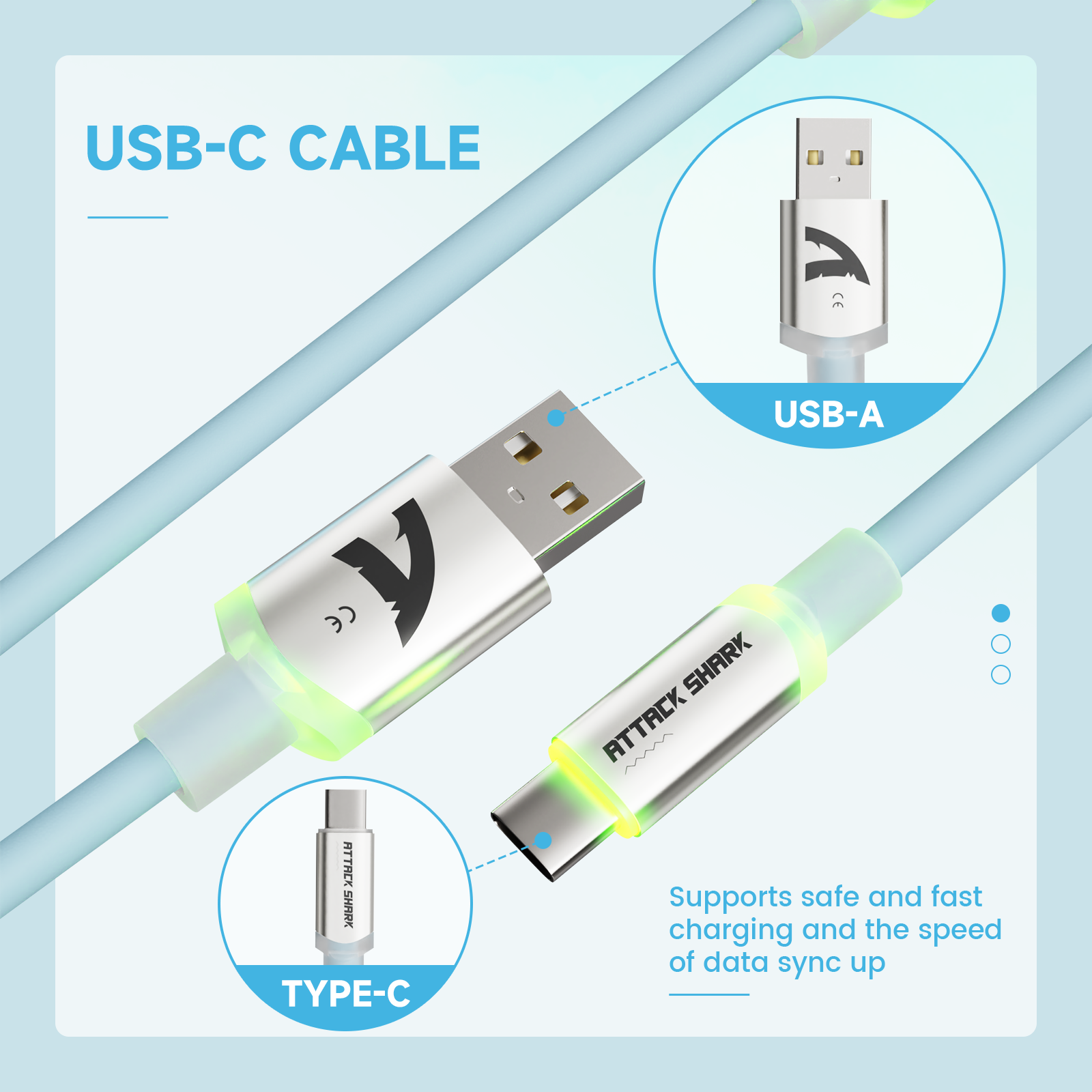 ATTACK SHARK C01Ultra Custom Aviator Cable for 8KHz Magnetic Keyboard