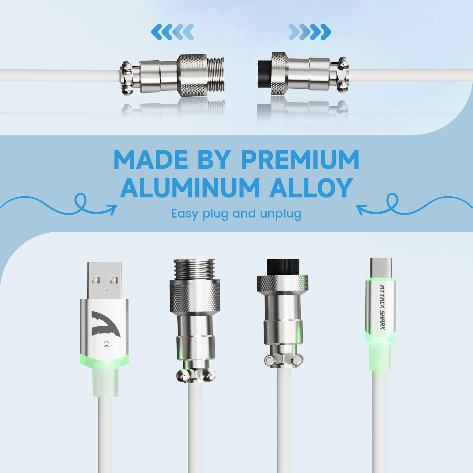 ATTACK SHARK C01Ultra Custom Aviator Cable for 8KHz Magnetic Keyboard