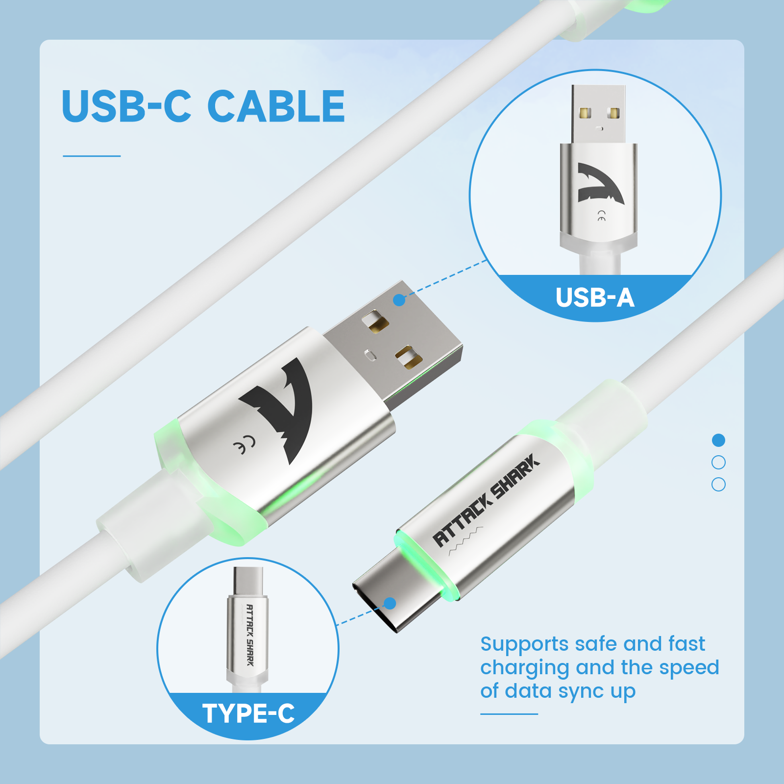 ATTACK SHARK C01Ultra Custom Aviator Cable for 8KHz Magnetic Keyboard