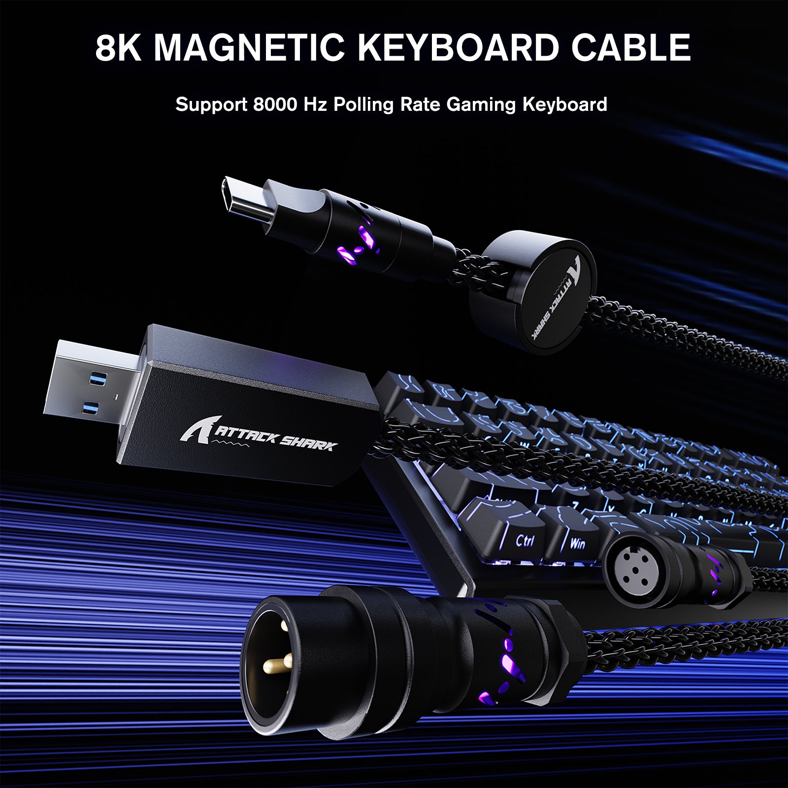 ATTACK SHARK C07 Custom Aviator-Kabel für 8-kHz-Magnettastatur
