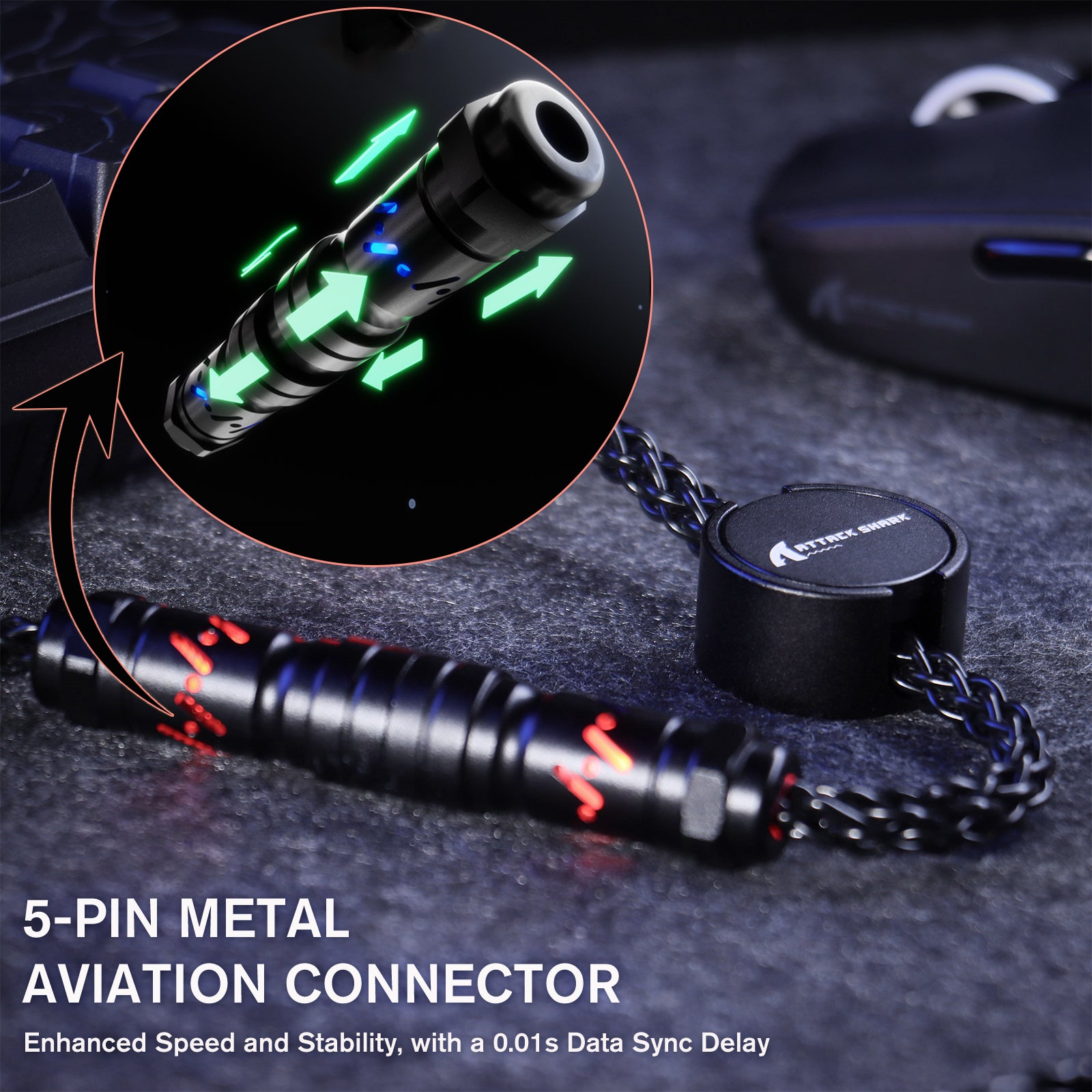 ATTACK SHARK C07 Custom Aviator-Kabel für 8-kHz-Magnettastatur