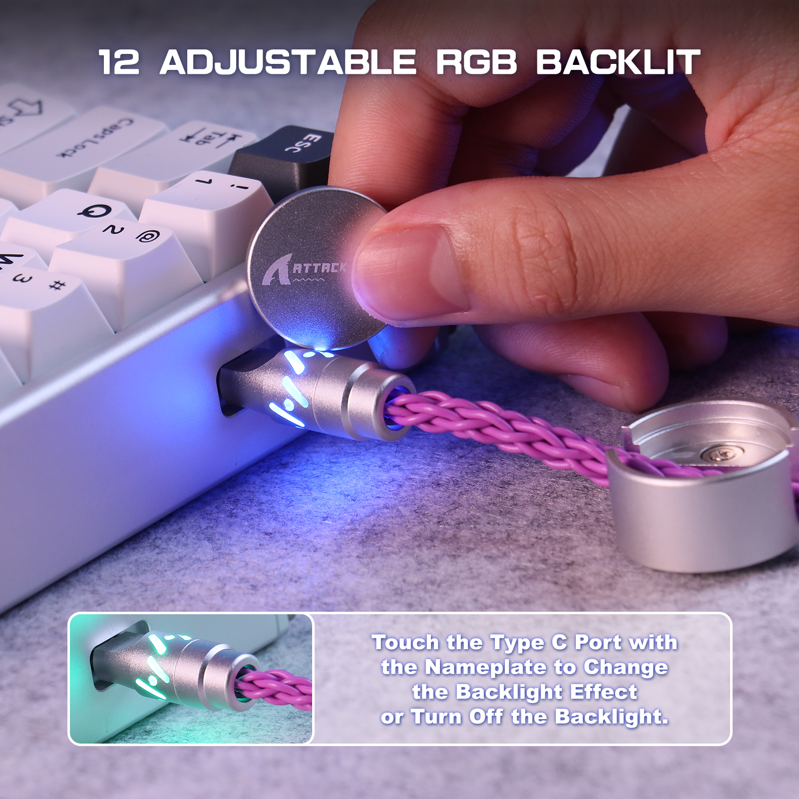 ATTACK SHARK C07 Custom Aviator-Kabel für 8-kHz-Magnettastatur