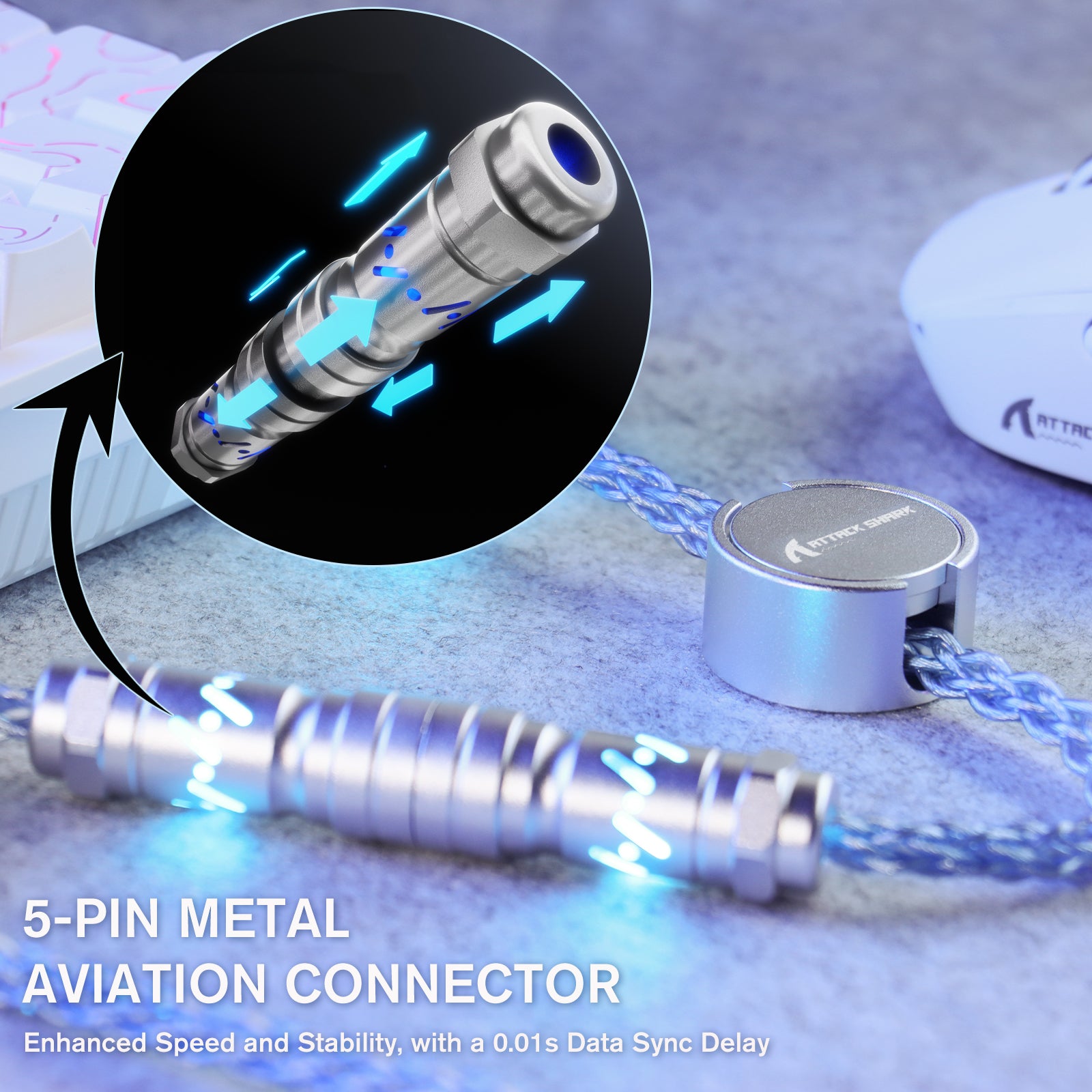 ATTACK SHARK C07 Custom Aviator-Kabel für 8-kHz-Magnettastatur