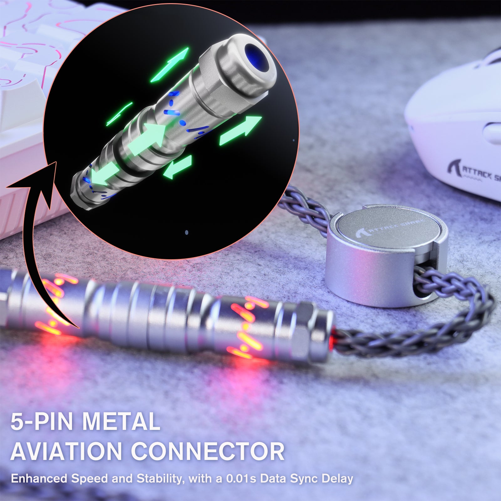 ATTACK SHARK C07 Custom Aviator-Kabel für 8-kHz-Magnettastatur