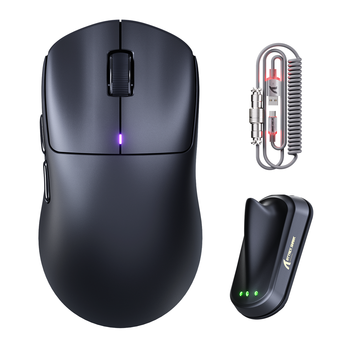 ATTACK SHARK F1 AIR 39g kabellose Gaming-Maus mit PAW3955MAX und C06 Ultra-Kabel