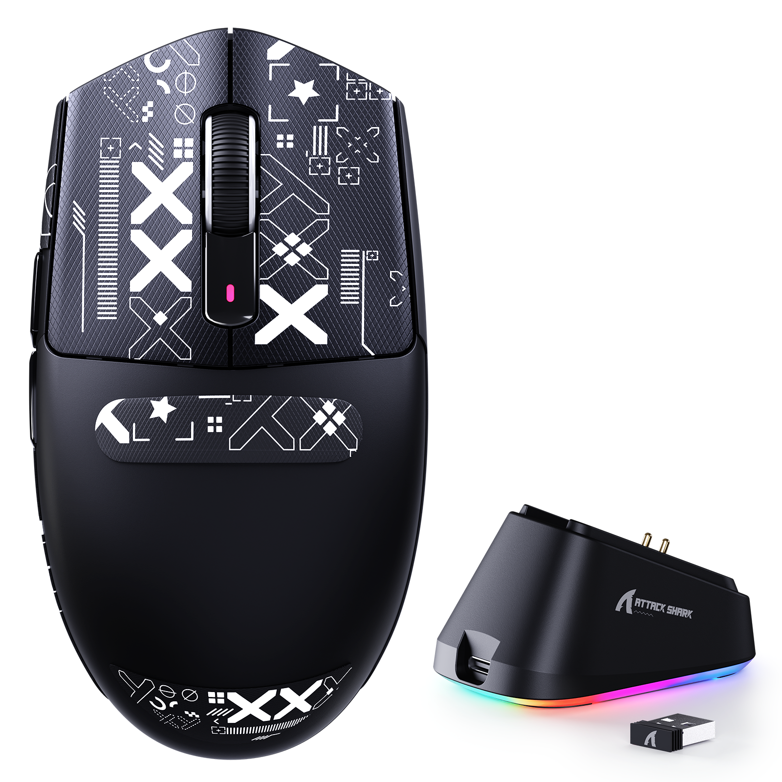 ATTACK SHARK G3 PRO Tri-Modus Kabellose Gaming-Maus mit Ladestation 25000 DPI Ultra Leichtgewicht