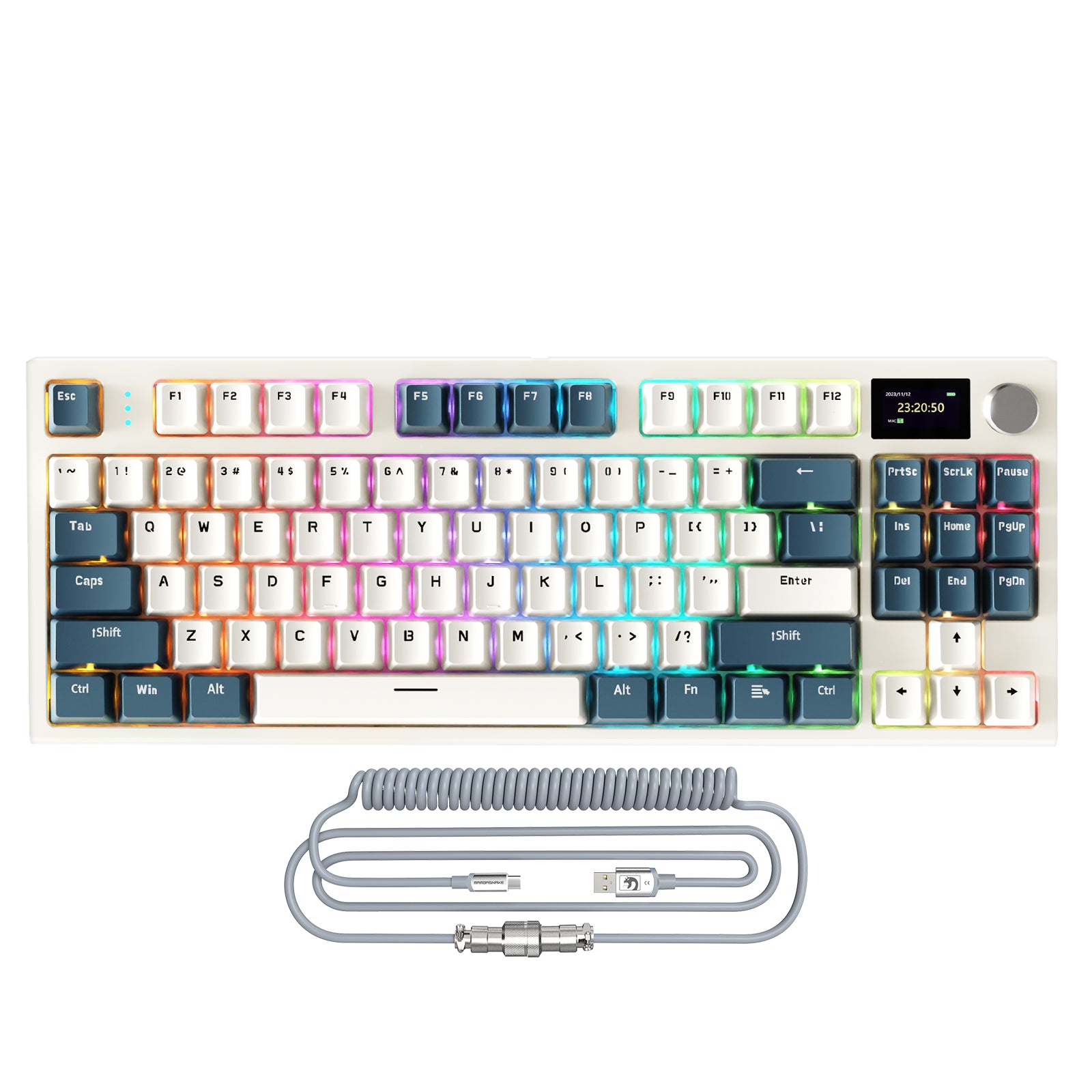 ATTACK SHARK K86 Kabellose mechanische Tastatur mit Spiralkabel
