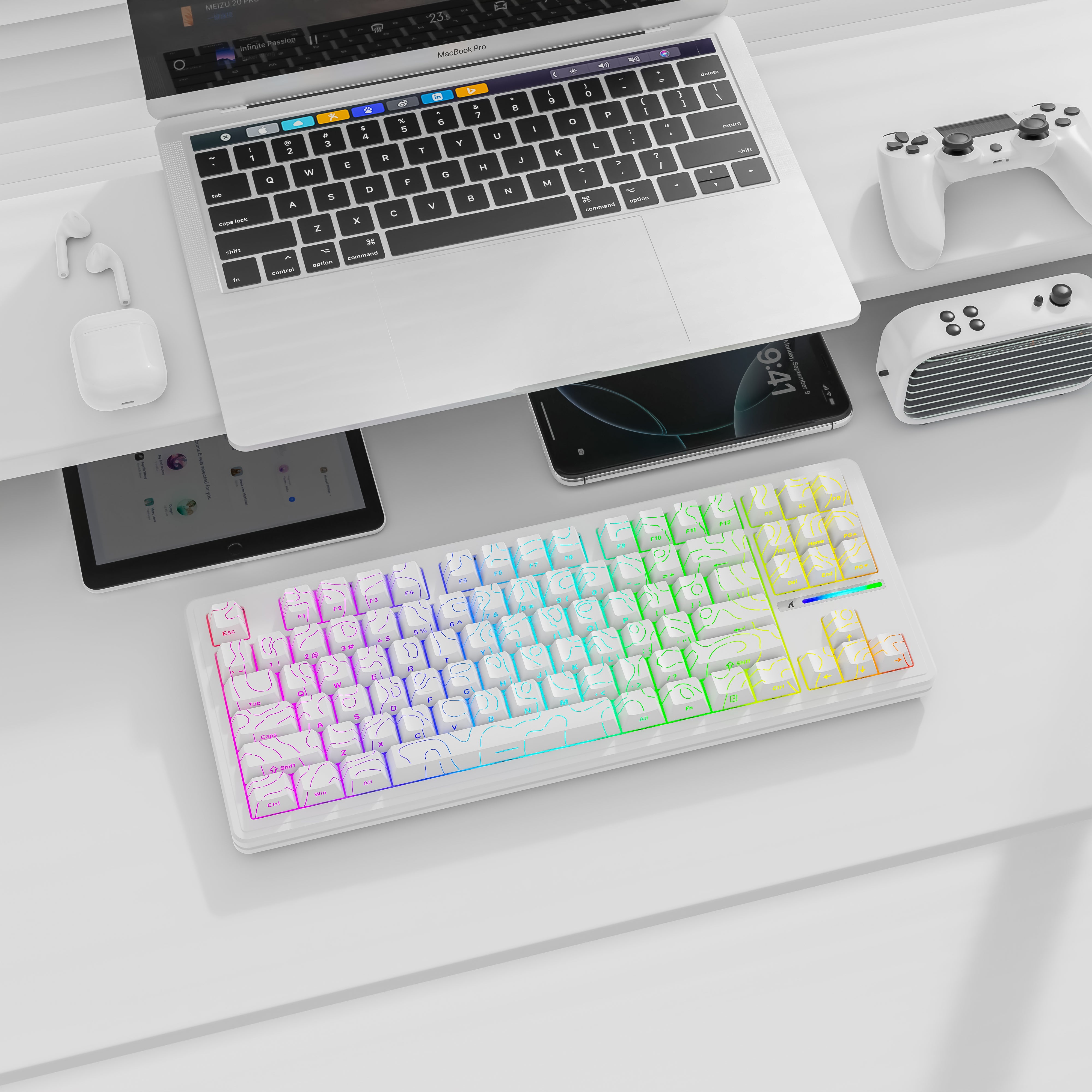 ATTACK SHARK M87PRO Wireless Mechanical Keyboard with Side Printed PBT Keycaps