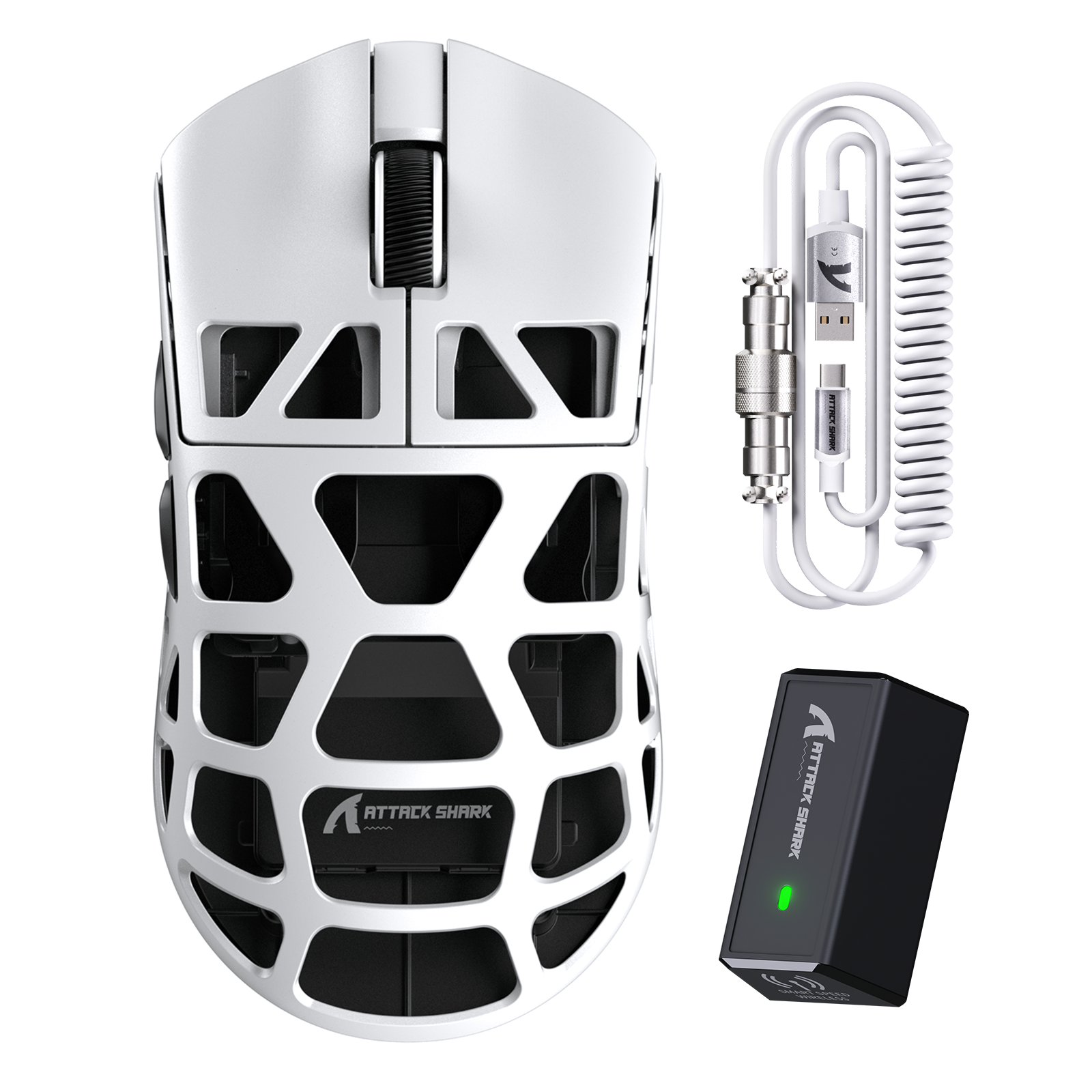 ATTACK SHARK R3 Magnesiumlegierung Gaming-Maus 8K mit C06 Spiralkabel
