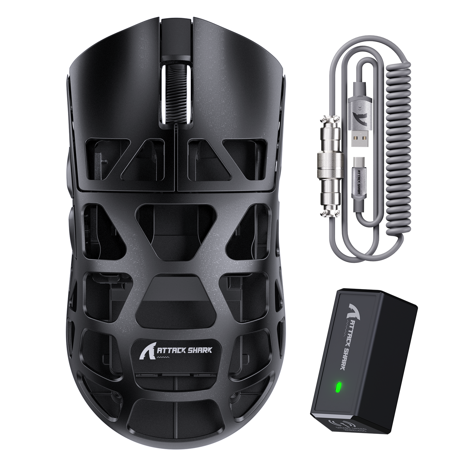 ATTACK SHARK R3 Magnesiumlegierung Gaming-Maus 8K mit C06 Spiralkabel